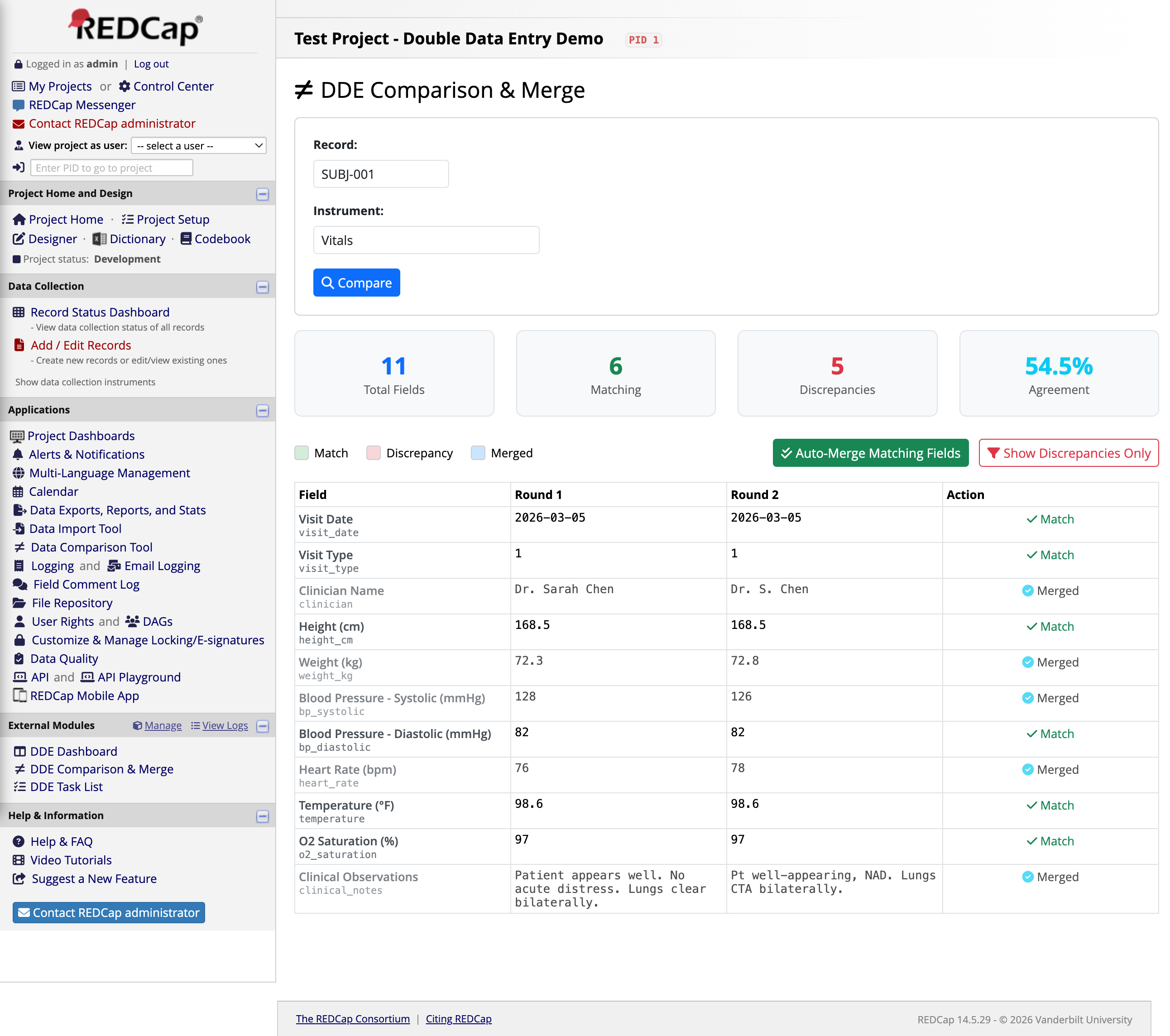 All 11 fields resolved - complete merge